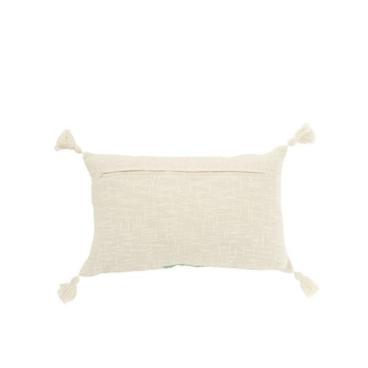 Paris Prix Coussin Déco Ligne  Polly  30x50cm Blanc & Vert