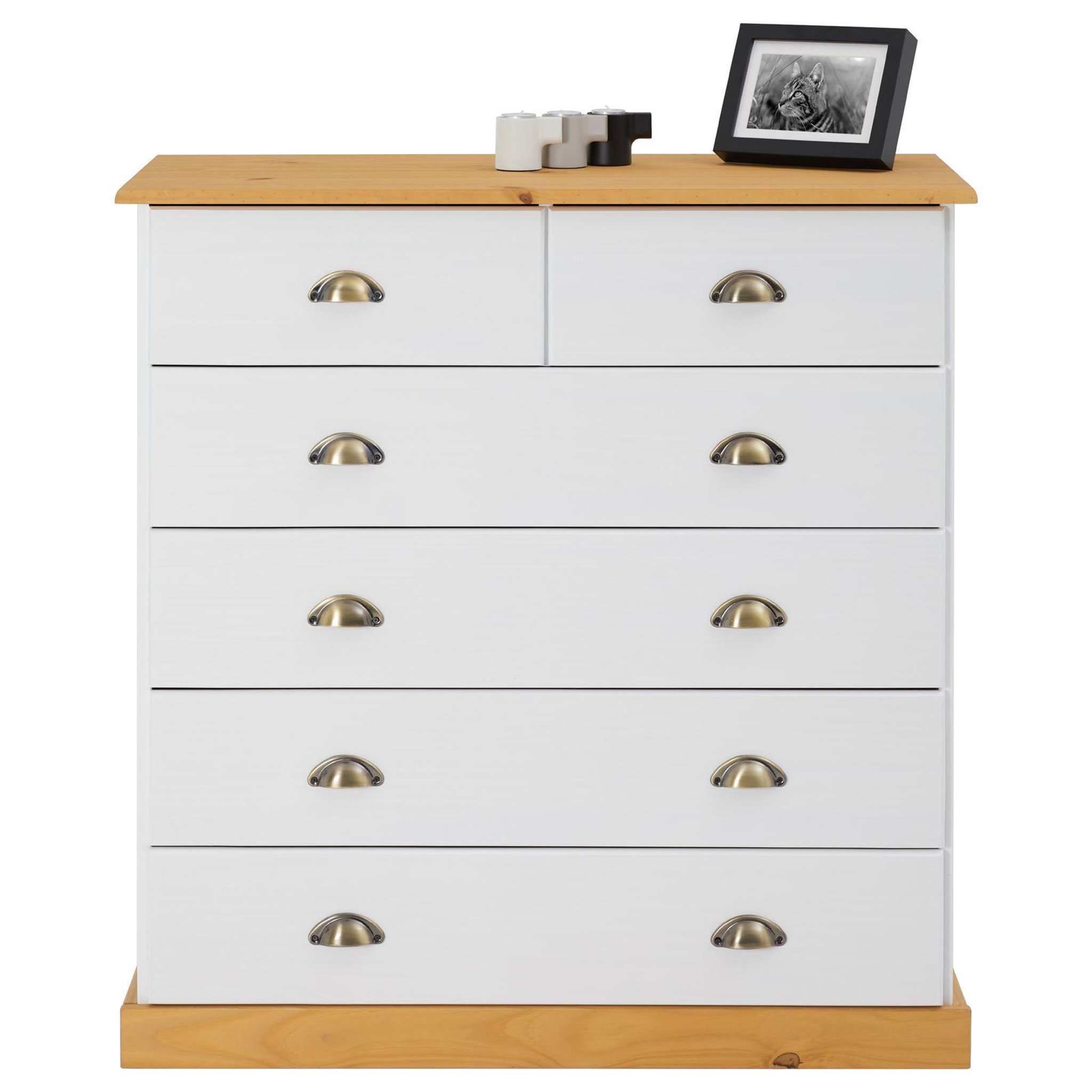 Voir la diapositive 3 : IDIMEX Commode PARIS en pin massif, 6 tiroirs