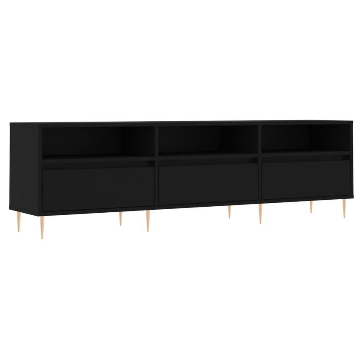 VIDAXL Meuble TV noir 150x30x44,5 cm bois d'ingenierie