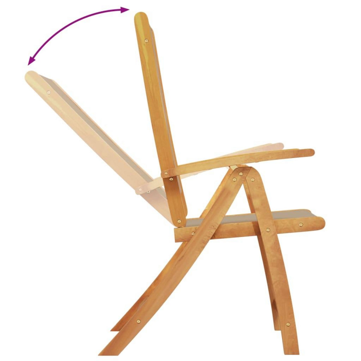 VIDAXL Chaises pliables de jardin lot de 8 bois d'acacia et textilene