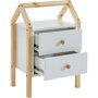 Voir la diapositive 2 : Table de chevet enfant  2 tiroirs L46cm CLEM