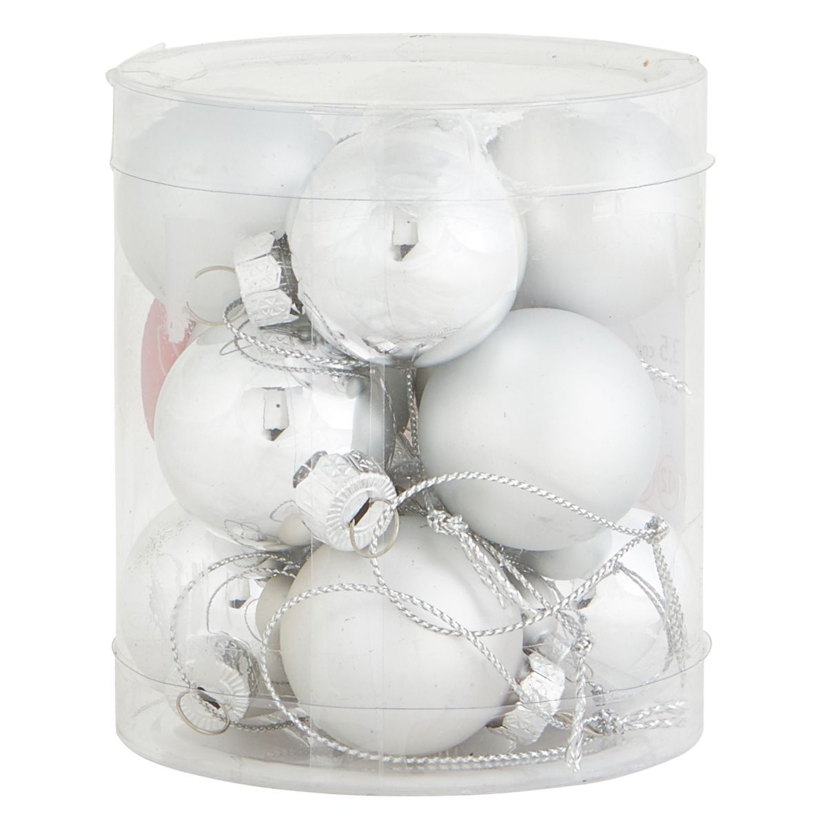 ACTUEL Lot 12 boules verre d.3,5cm argent
