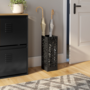 Voir la diapositive 2 : ID MARKET Porte parapluie FLOWER carré en acier noir hauteur 45 cm