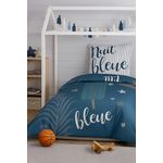 Les Ateliers du Linge Parure Housse De Couette 2pcs 140x200cm 100%coton 47fils Nuit Bleue