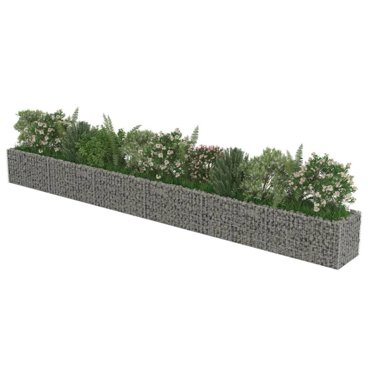 VIDAXL Lit sureleve a gabion Acier galvanise 540x50x50 cm