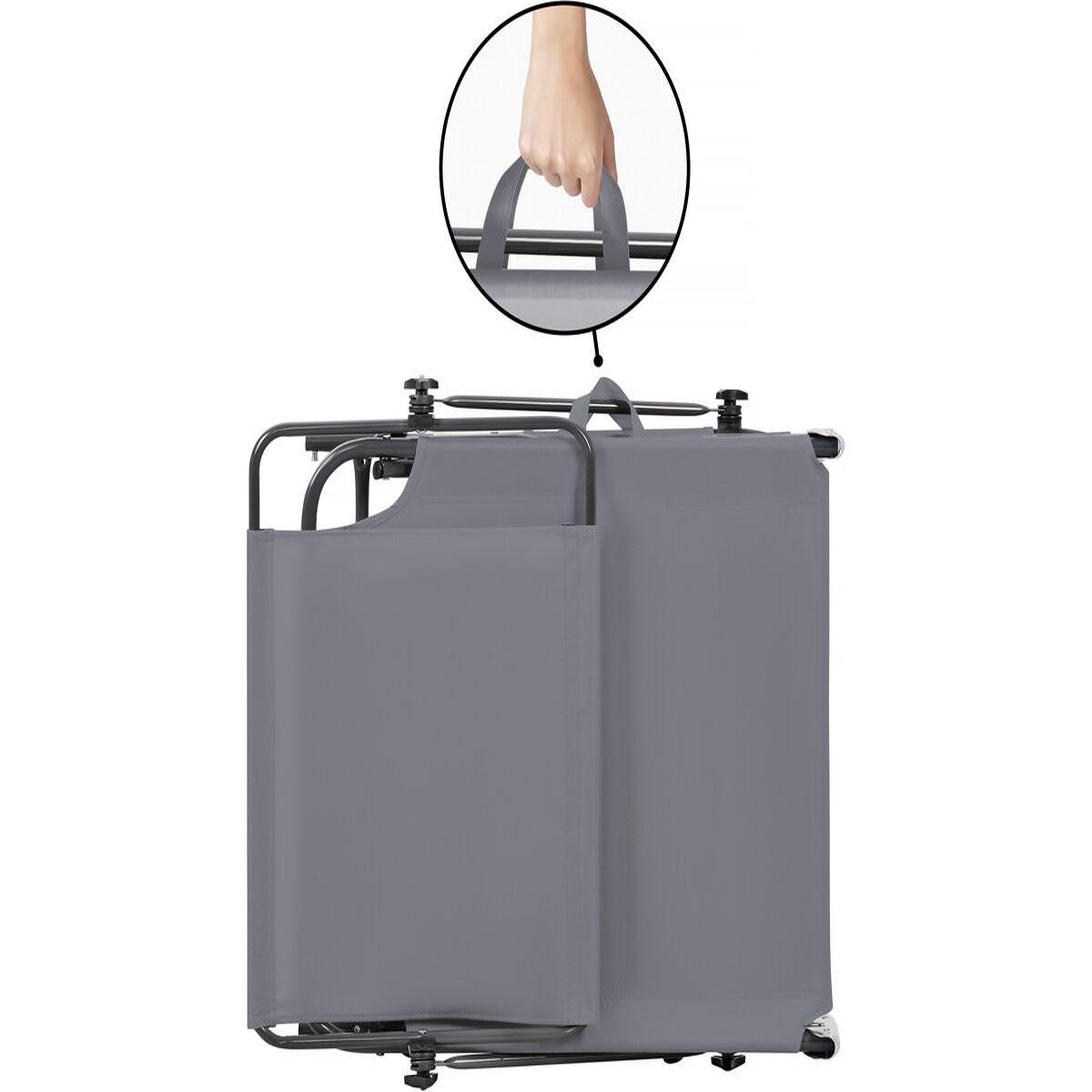 Voir la diapositive 3 : Habitat et Jardin Lot de 2 bains de soleil pliable  lazy  - avec pare soleil - gris