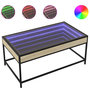 Voir la diapositive 2 : VIDAXL Table basse avec LED infini chene sonoma 90x50x41 cm