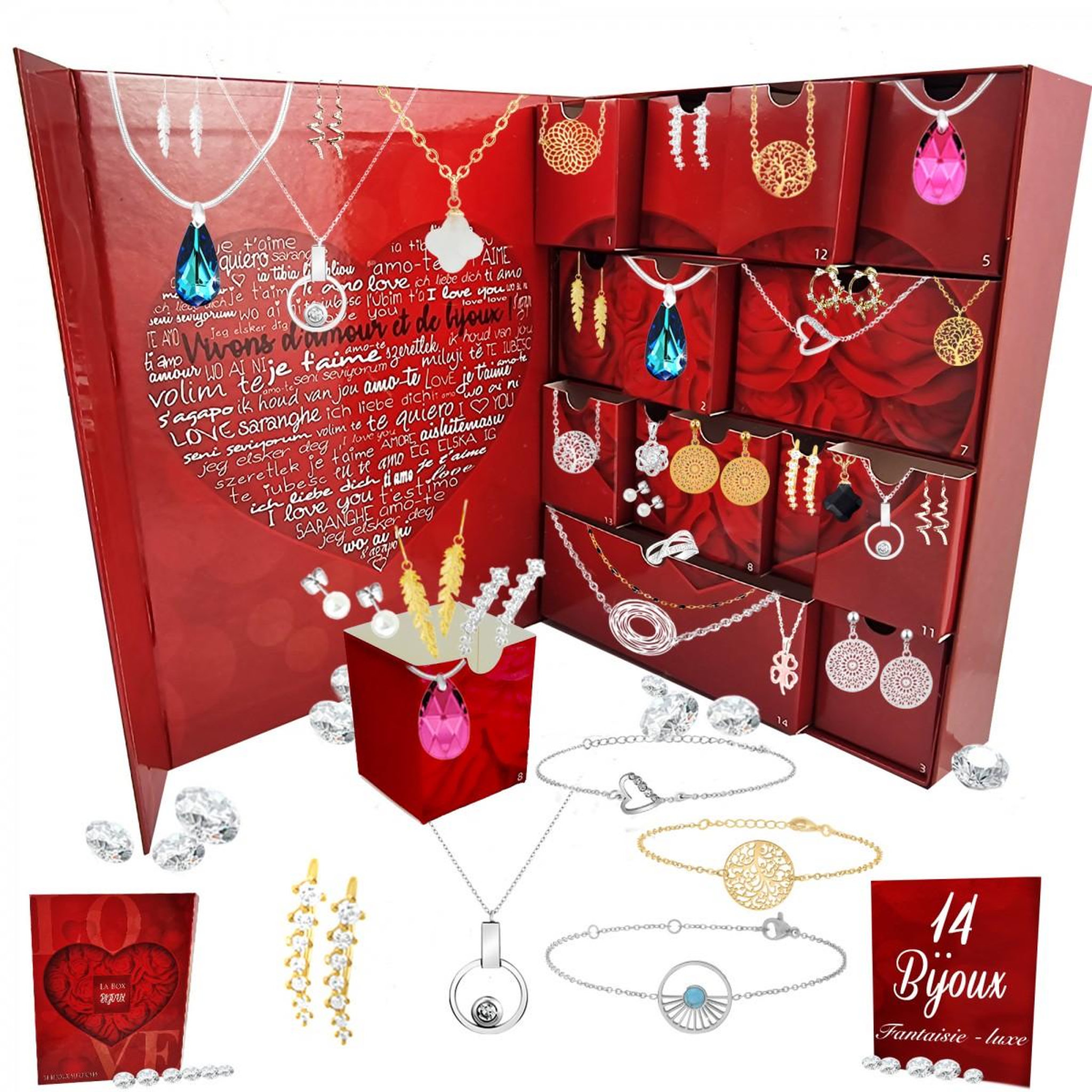 Voir la diapositive 1 : SC CRYSTAL Calendrier de l'avent SC Crystal - 14 bijoux