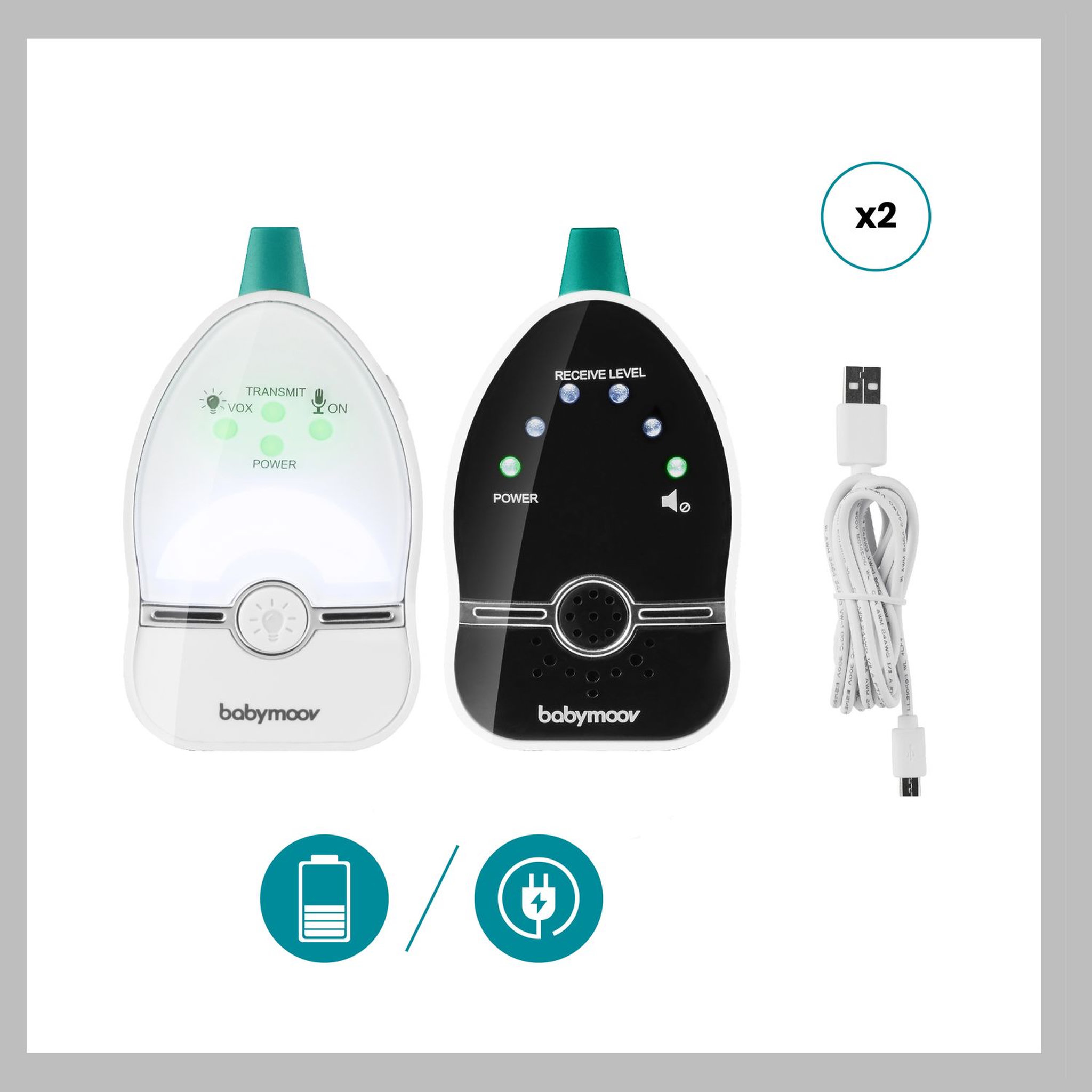Voir la diapositive 6 : BABYMOOV Babyphone Audio Easy Care - 500 mètres