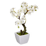ATMOSPHERA Plante Artificielle en Pot  Cerisier  26cm Blanc