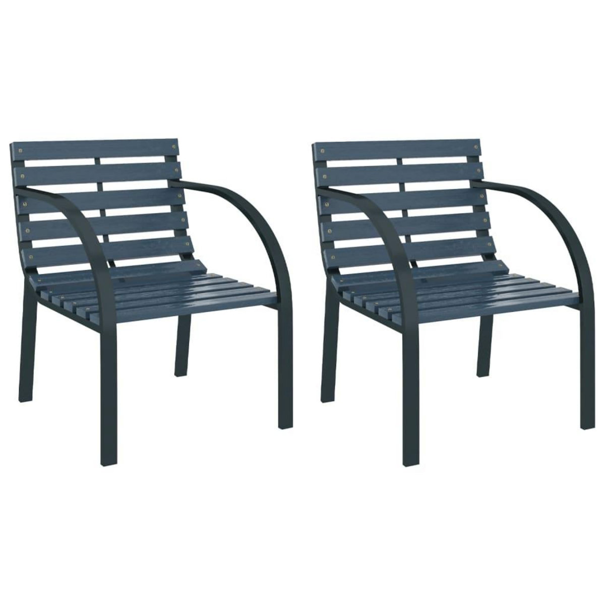 VIDAXL Chaises de jardin lot de 2 Gris Bois
