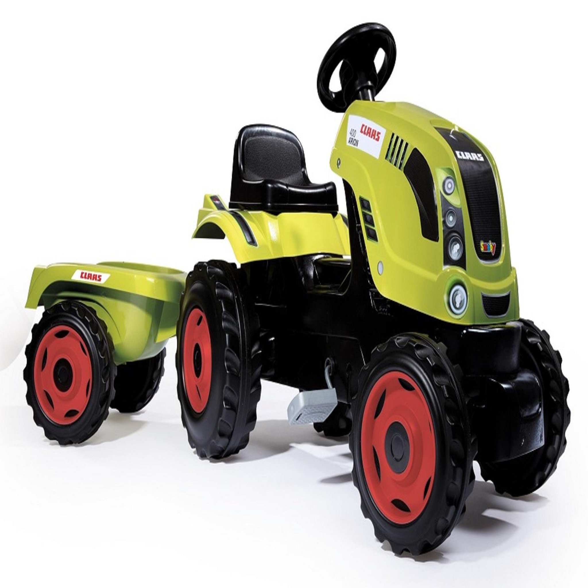 SMOBY Tracteur Claas farmer XL vert et sa remorque