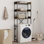 Voir la diapositive 1 : VIDAXL Etagere de lave-linge chene fume 67x25x163 cm bois d'ingenierie