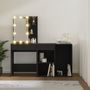 Voir la diapositive 4 : VIDAXL Coiffeuse a LED avec armoire noir bois d'ingenierie