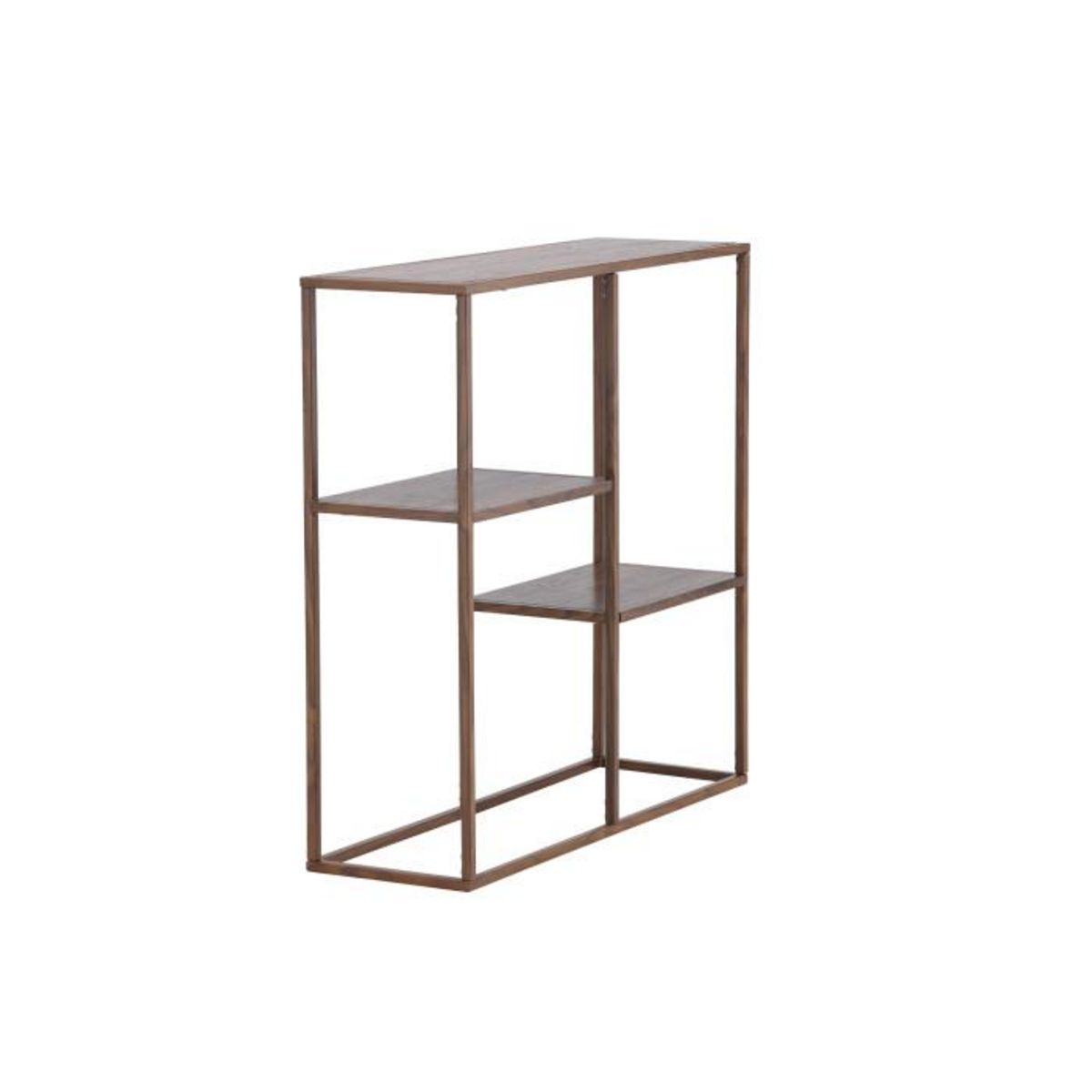 Paris Prix Étagère 3 Niveaux en Métal  Staal  81cm Noyer