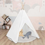 VIDAXL Tente tipi d'enfants avec sac Peau de peche Blanc 120x120x150cm