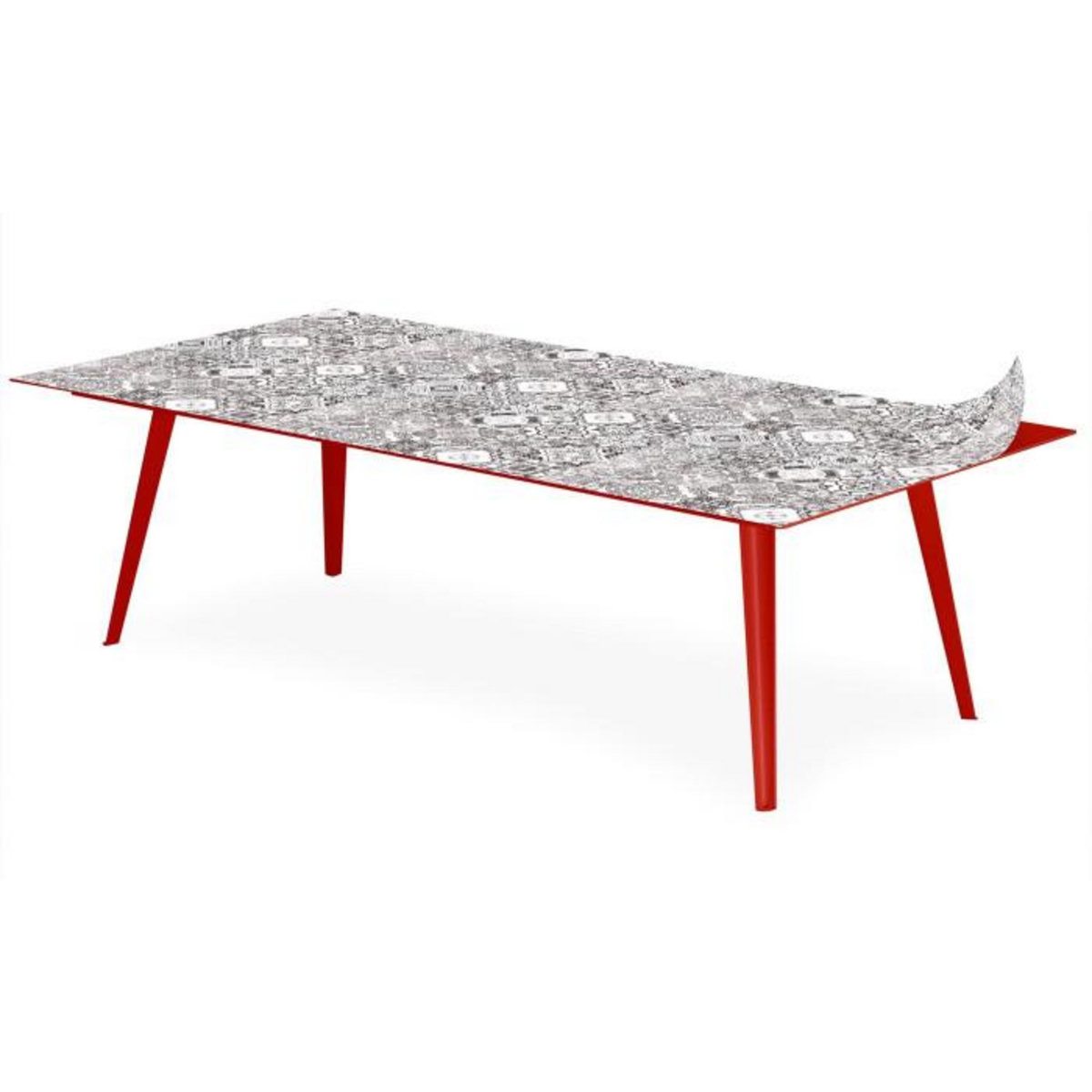 Paris Prix Table Basse 2 Covers  Natural  120cm Rouge