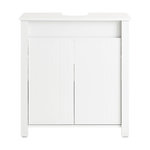 SOBUY SoBuy - Meuble Sous-vasque à deux portes - Blanc - 60x34x65.5cm - Nordique - BZR101-W