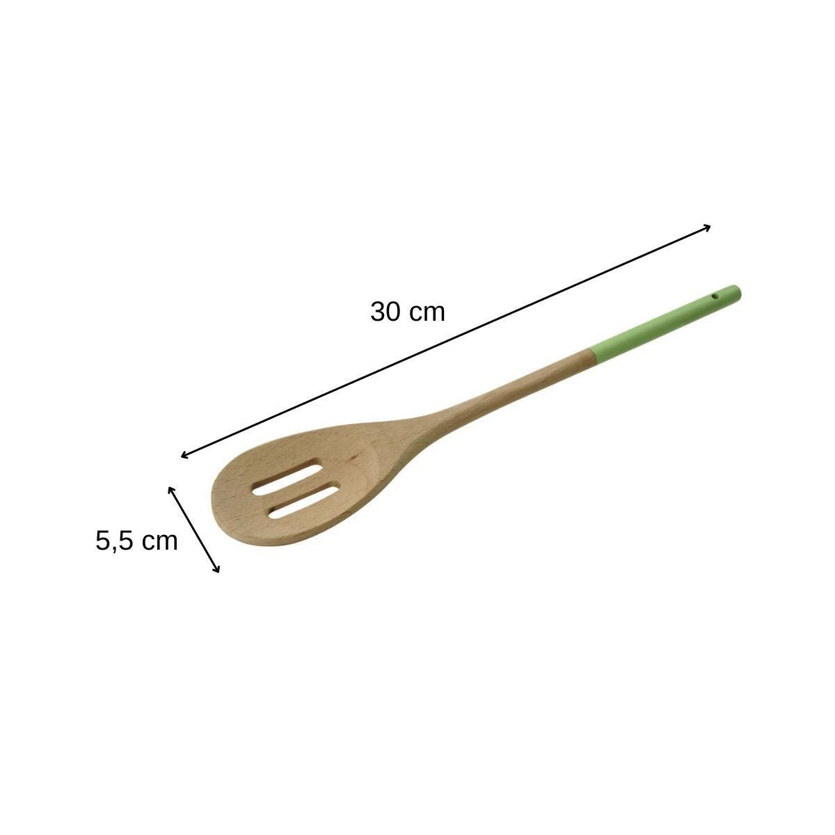 TASTY Cuillère de cuisine en bois ajourée 30 x 5,5 cm Tasty Green