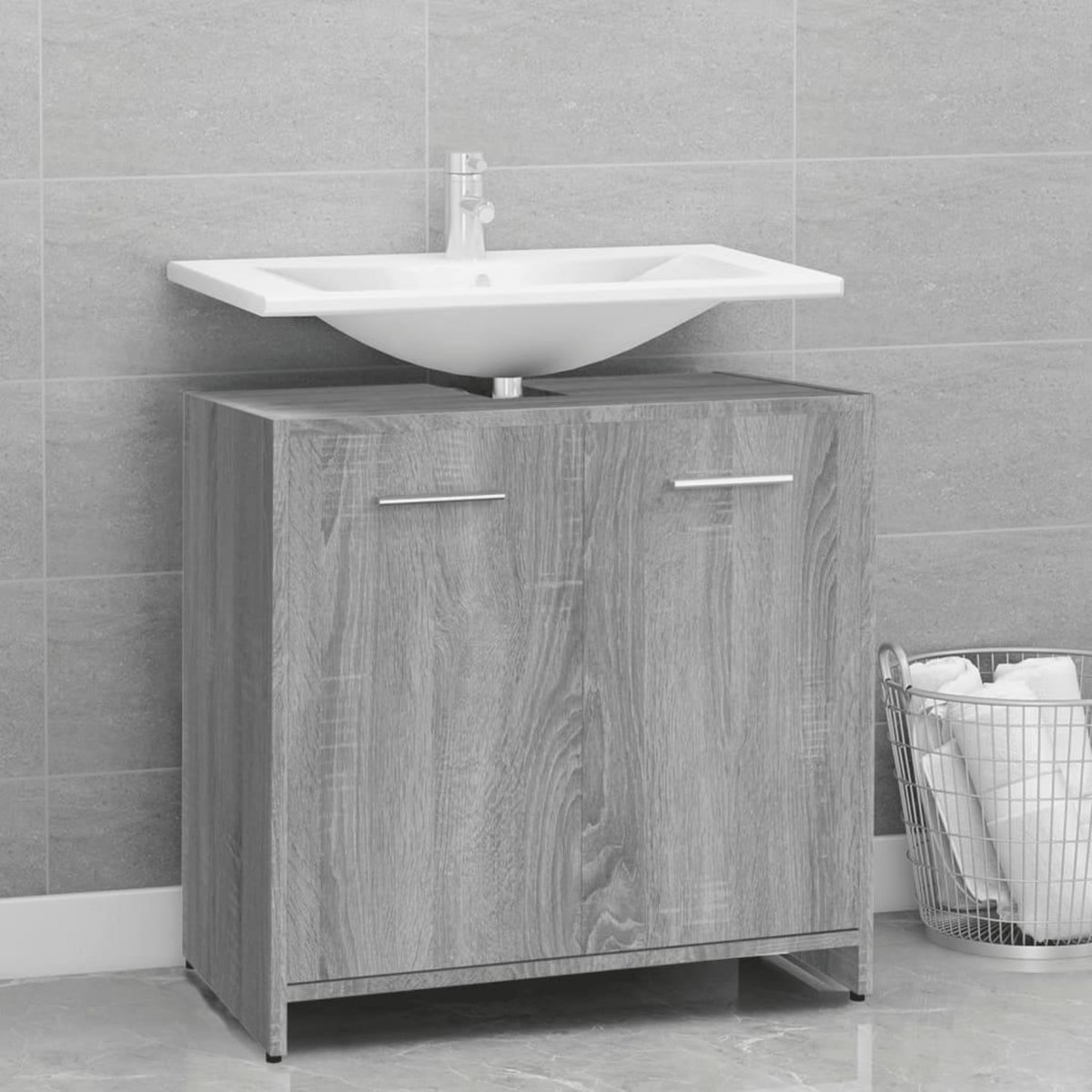 VIDAXL Armoire de bain Sonoma gris 60x33x60 cm Bois d'ingenierie