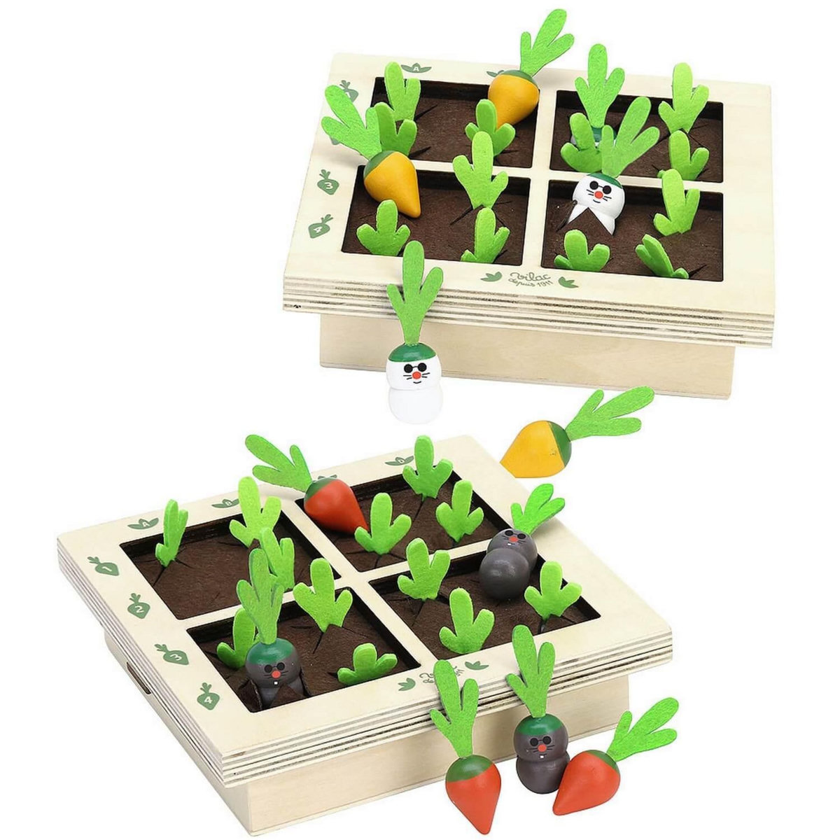 Vilac Bataille navale en bois : La bataille du potager-Jour de récolte