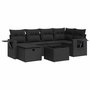 Voir la diapositive 2 : VIDAXL Salon de jardin 7 pcs avec coussins noir resine tressee