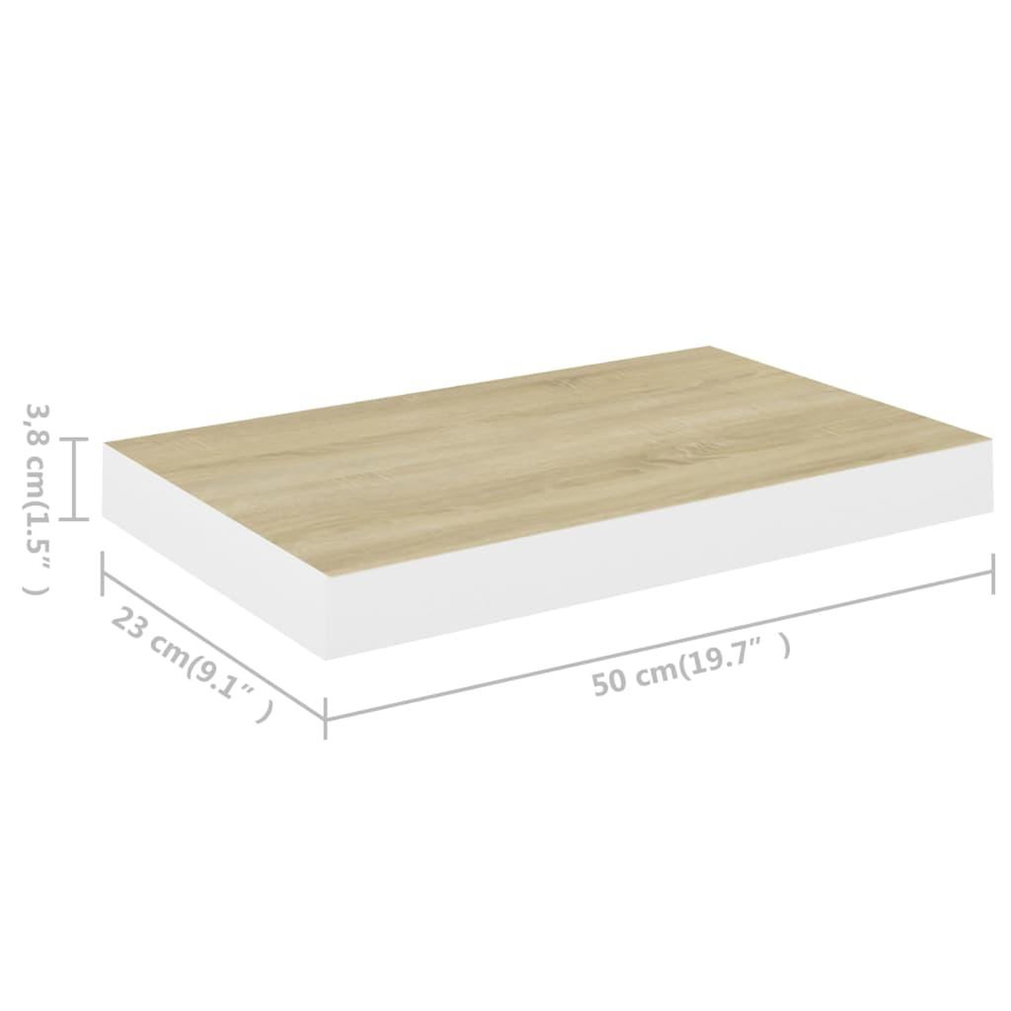Voir la diapositive 6 : VIDAXL Etagere murale flottante chene et blanc 50x23x3,8 cm MDF