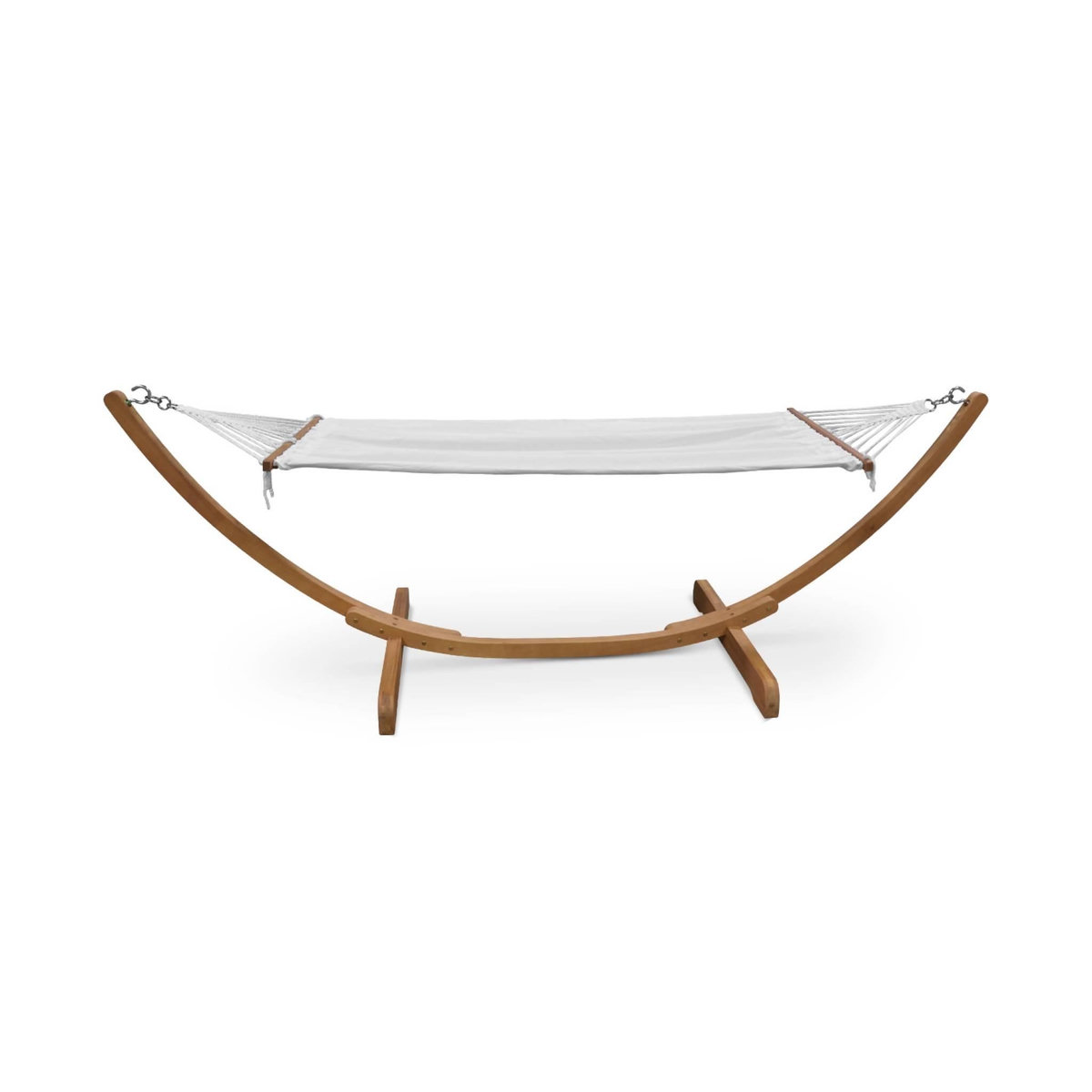 SWEEEK Hamac en bois 317x100cm avec toile en coton, Hamaca