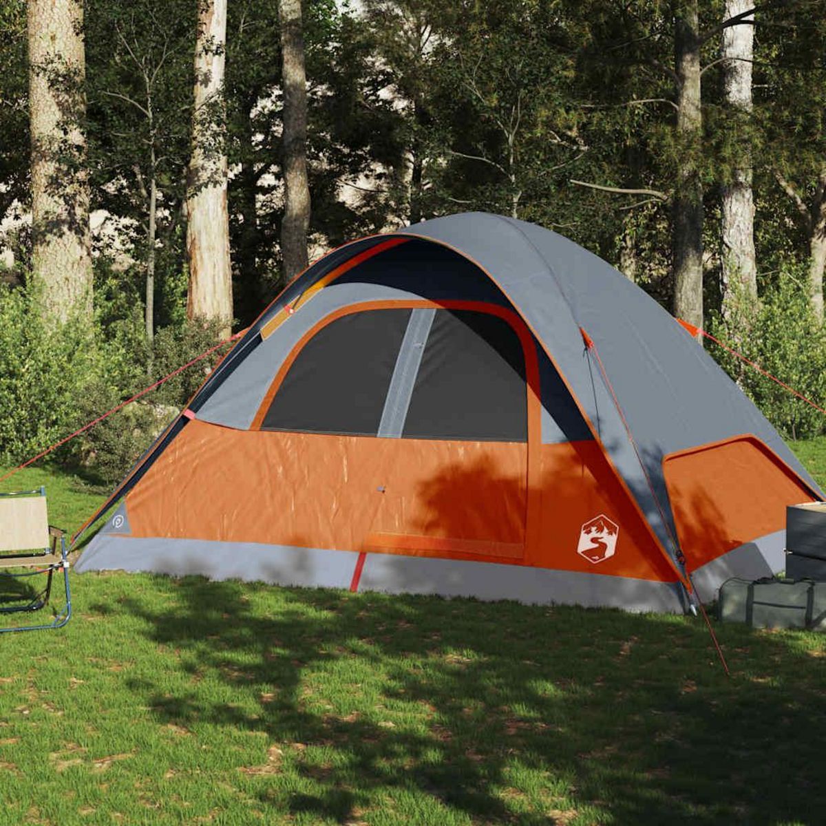 VIDAXL Tente familiale a dome 6 personnes orange impermeable