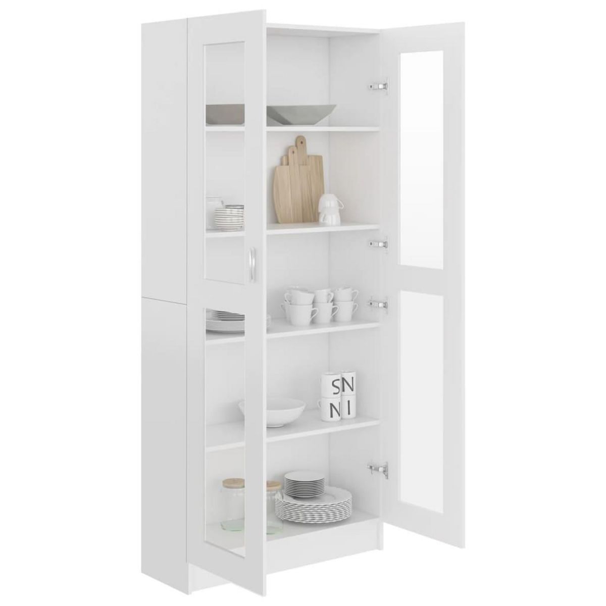 VIDAXL Armoire a vitrine Blanc 82,5x30,5x185,5 cm Bois d'ingenierie