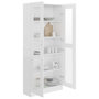 Voir la diapositive 4 : VIDAXL Armoire a vitrine Blanc 82,5x30,5x185,5 cm Bois d'ingenierie