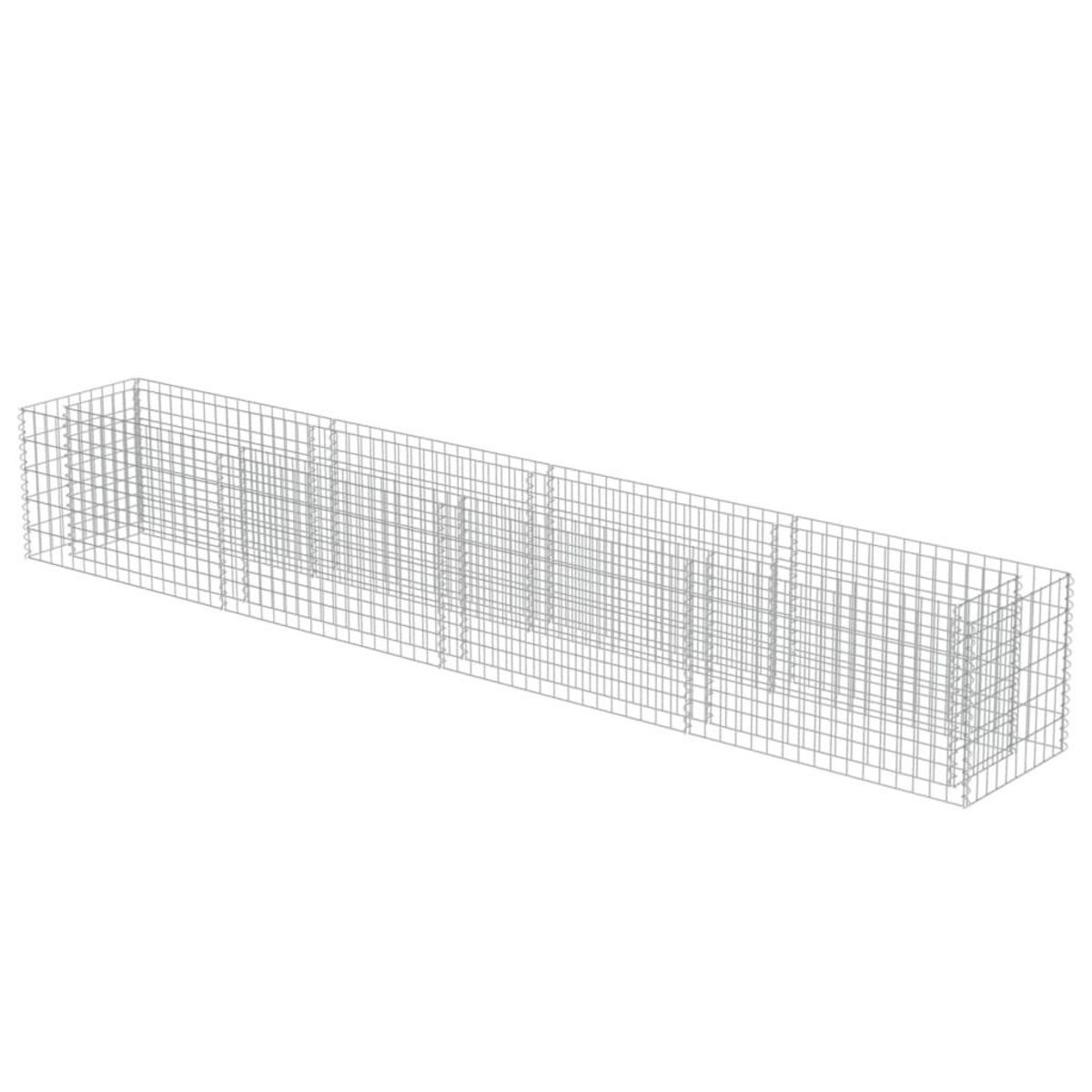 VIDAXL Lit sureleve a gabion Acier galvanise 360x50x50 cm