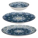 Paris Prix Service de Table 12 Pièces  Mandala  27cm Bleu
