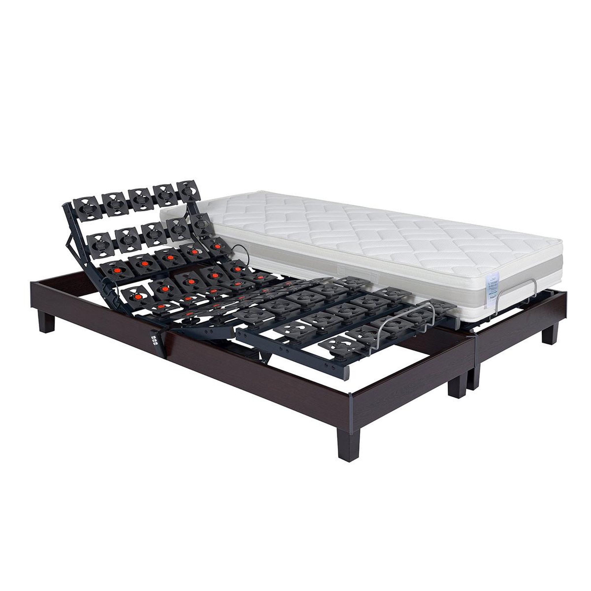 Voir la diapositive 1 : PRESTIGE Collection Lit relaxation électrique TPR mousse mémoire de forme 55kg/m3 - H21cm- 180x200 cm TERRAFLEX