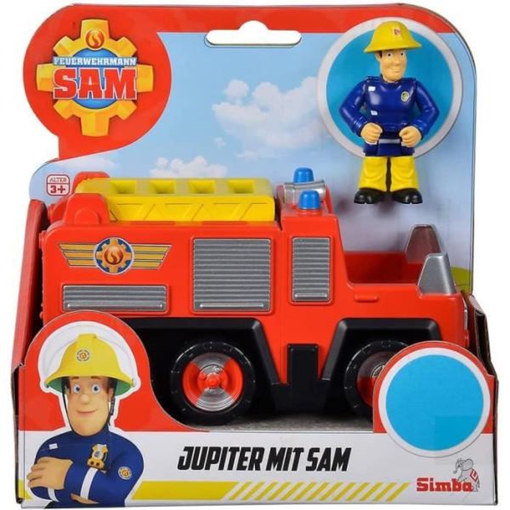 Voir la diapositive 3 : SILVERTORN Mini véhicule Sam le Pompier - SILVERTORN - Camion Jupiter - Figurine articulée incluse - A partir de 3 ans
