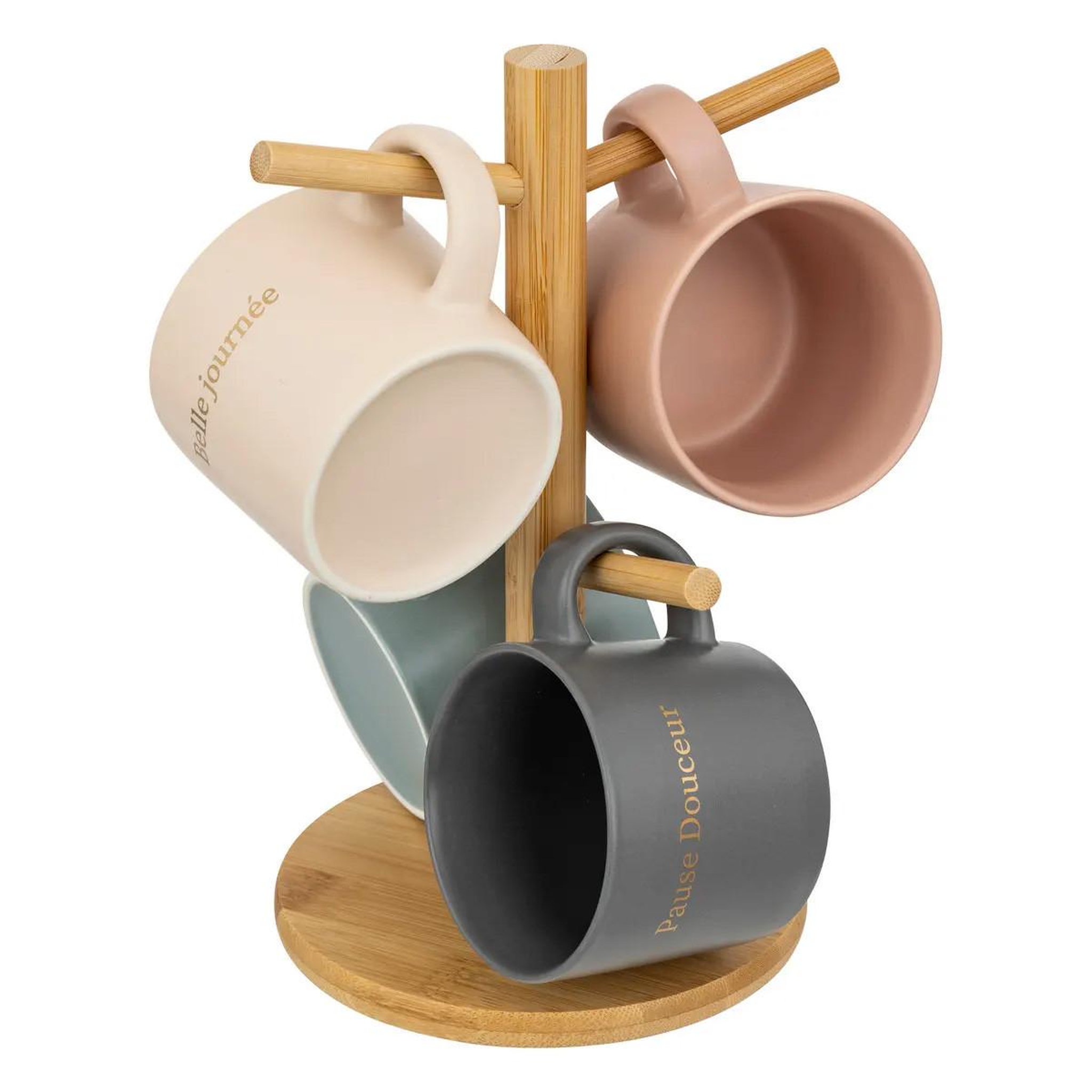 SECRET DE GOURMET Lot de 4 mugs sur rack  belle journée  20cl multicolore