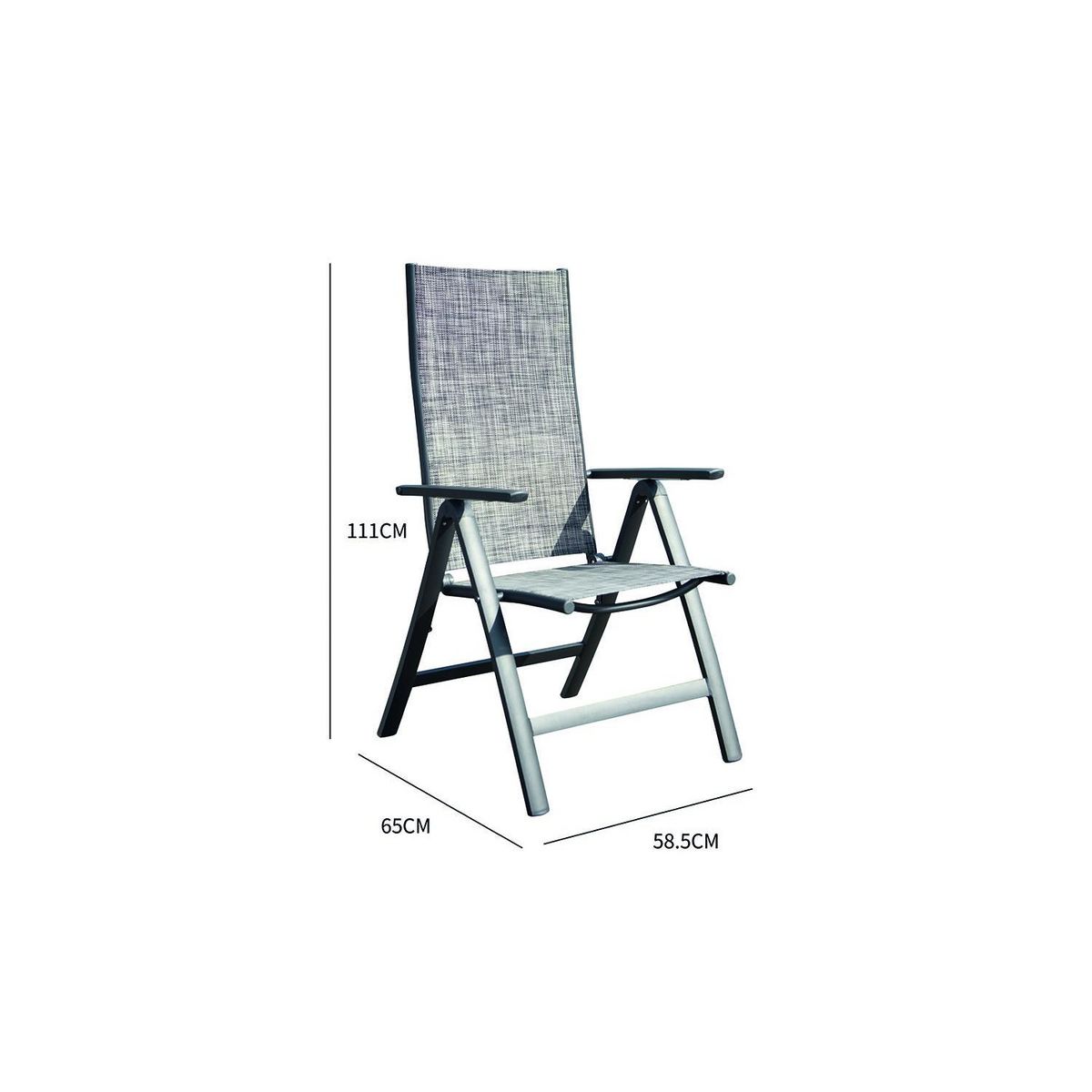 CONCEPT USINE Lot de 2 fauteuils aluminium et toile PVC BERENA