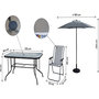 Voir la diapositive 3 : Habitat et Jardin Table et chaises de jardin avec parasol en métal  Convivia  - 6 places - Gris clair
