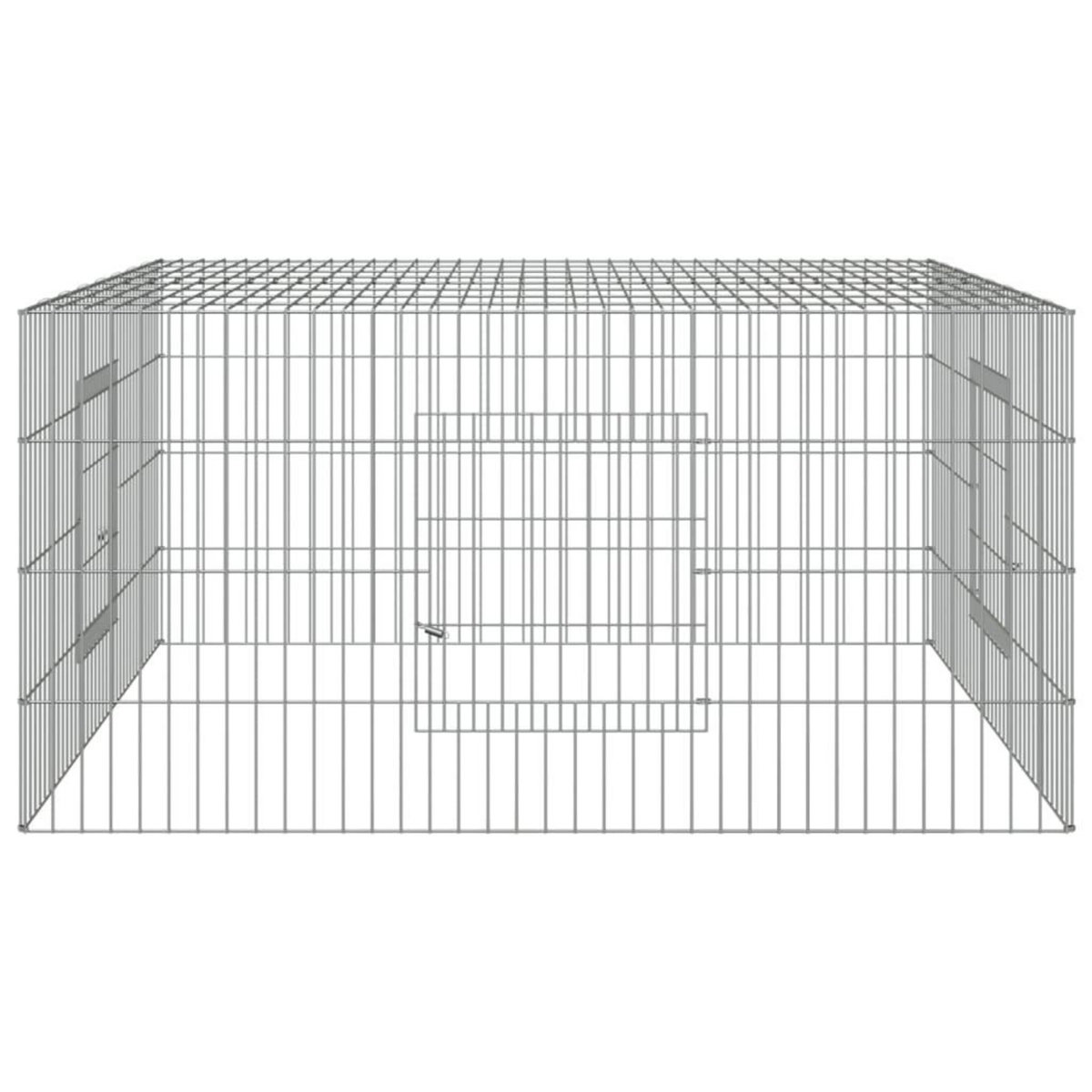 VIDAXL Cage a lapin 110x110x55 cm Fer galvanise