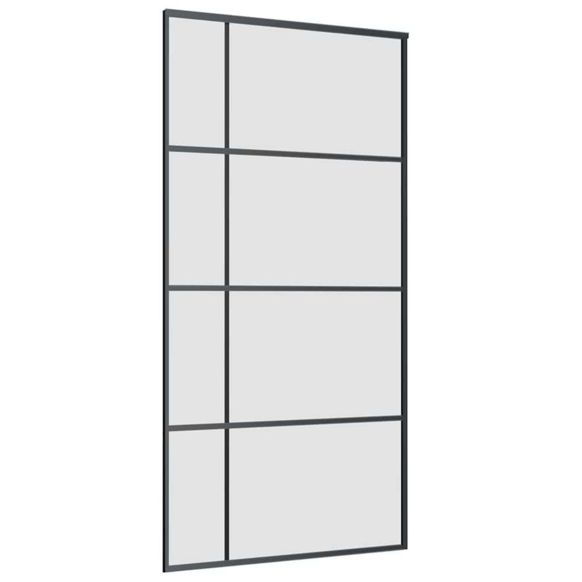 VIDAXL Porte coulissante kit de quincaillerie noir 102,5x205 cm