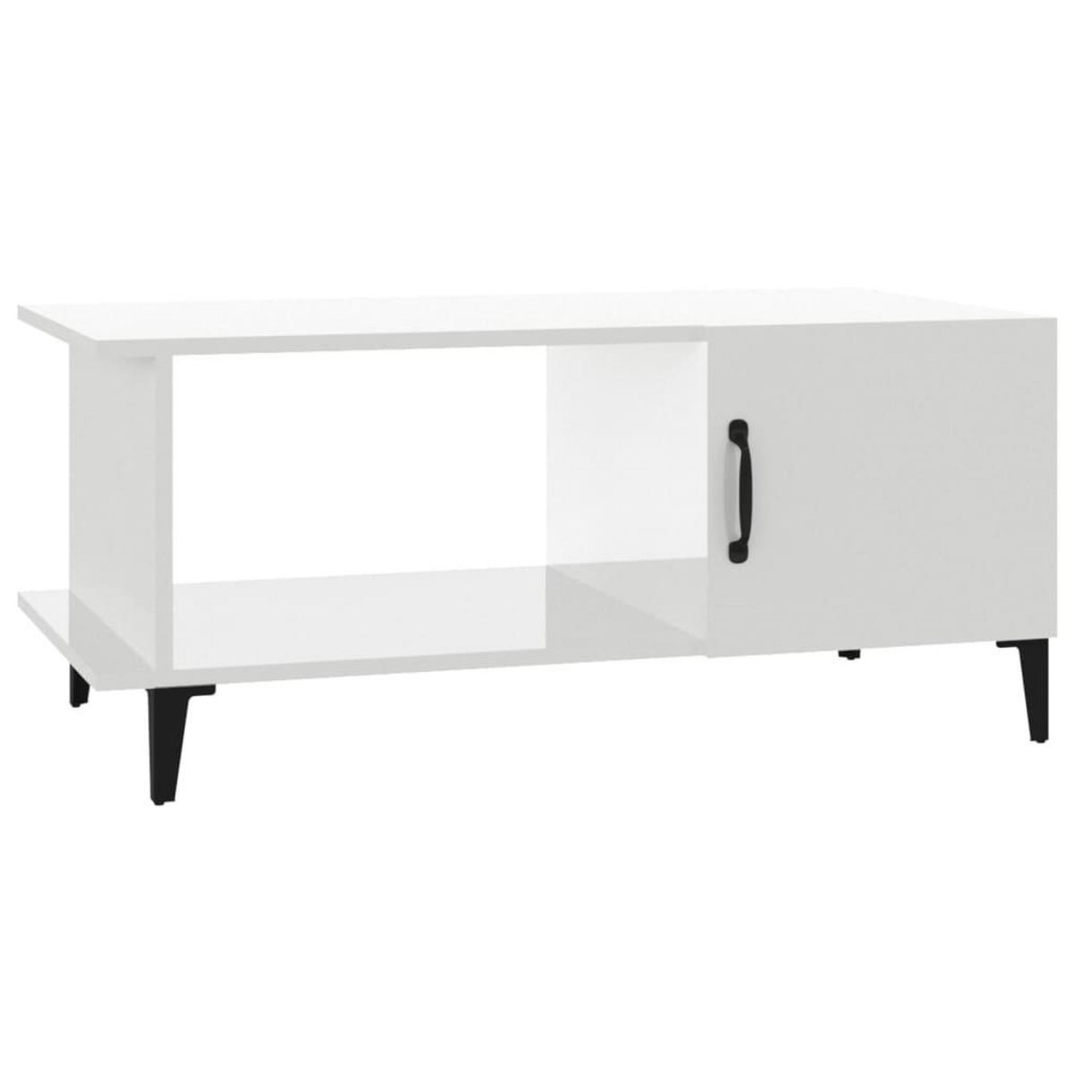 VIDAXL Table basse Blanc brillant 90x50x40 cm Bois d'ingenierie
