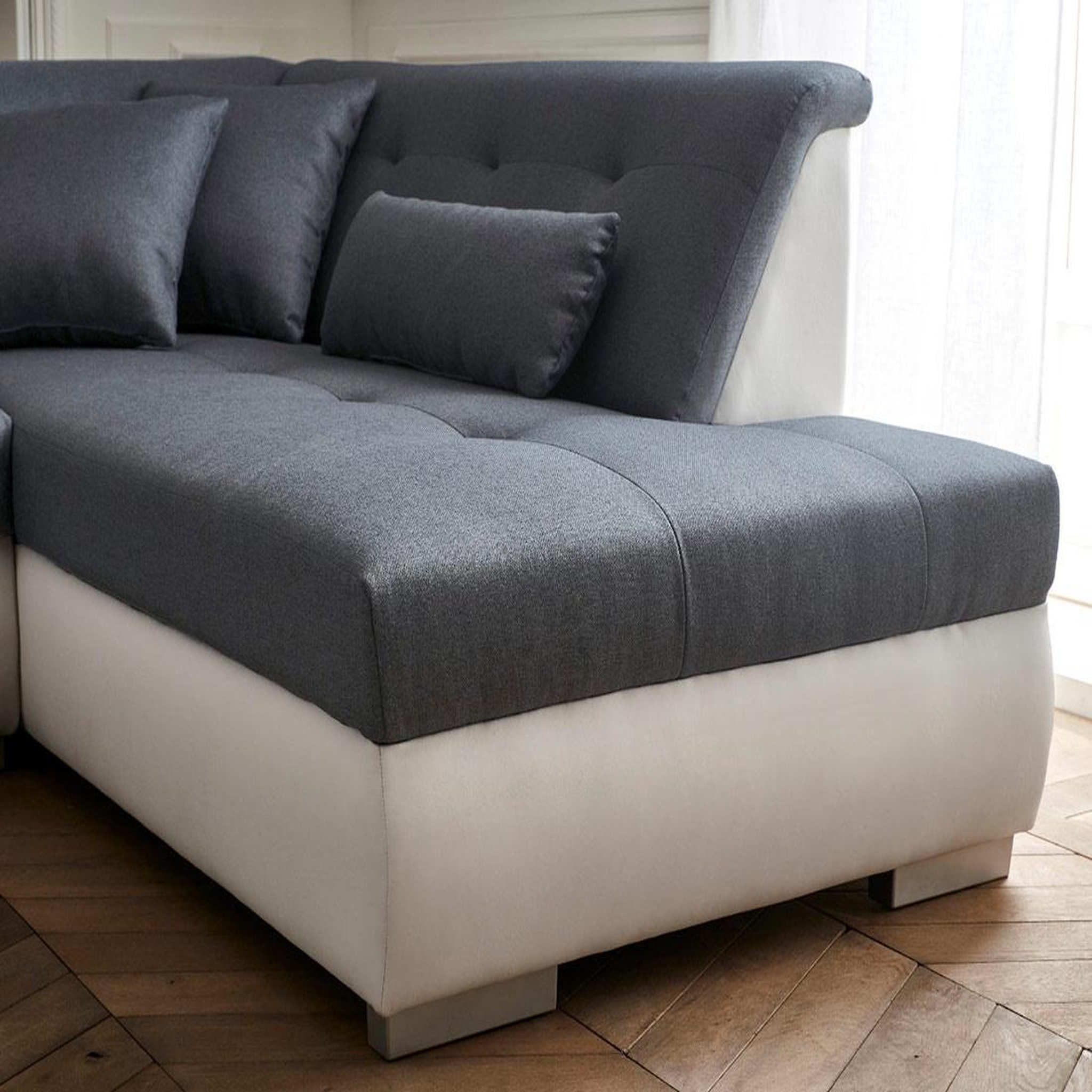 Voir la diapositive 4 : LISA DESIGN Vermont - canapé panoramique d'angle droit - 7 places - xxl