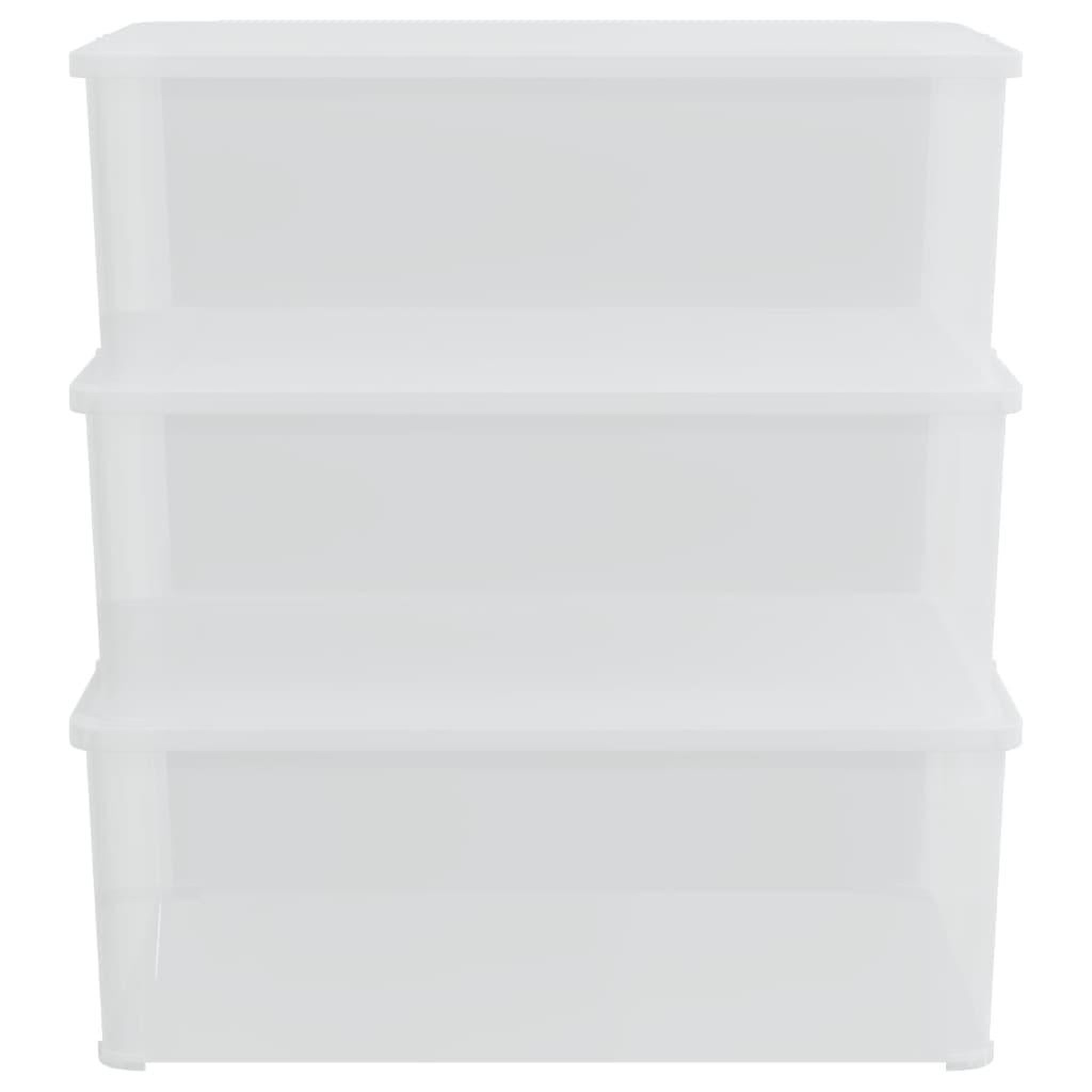 Voir la diapositive 3 : VIDAXL Boîtes de rangement en plastique 3 pcs 10 L empilables