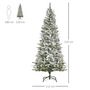 Voir la diapositive 3 : HOMCOM Sapin de Noël artificiel enneigé lumineux LED x 250 multicolore Ø 112 x 210H cm 829 branches vert blanc