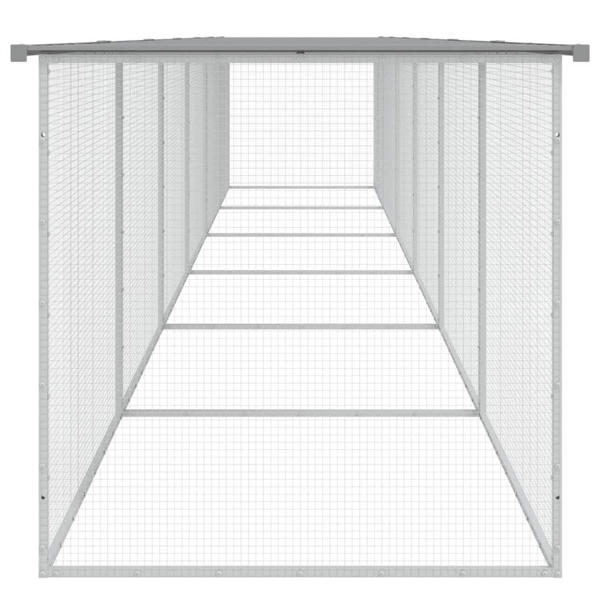 Voir la diapositive 4 : VIDAXL Poulailler avec toit gris clair 603x98x90 cm acier galvanise