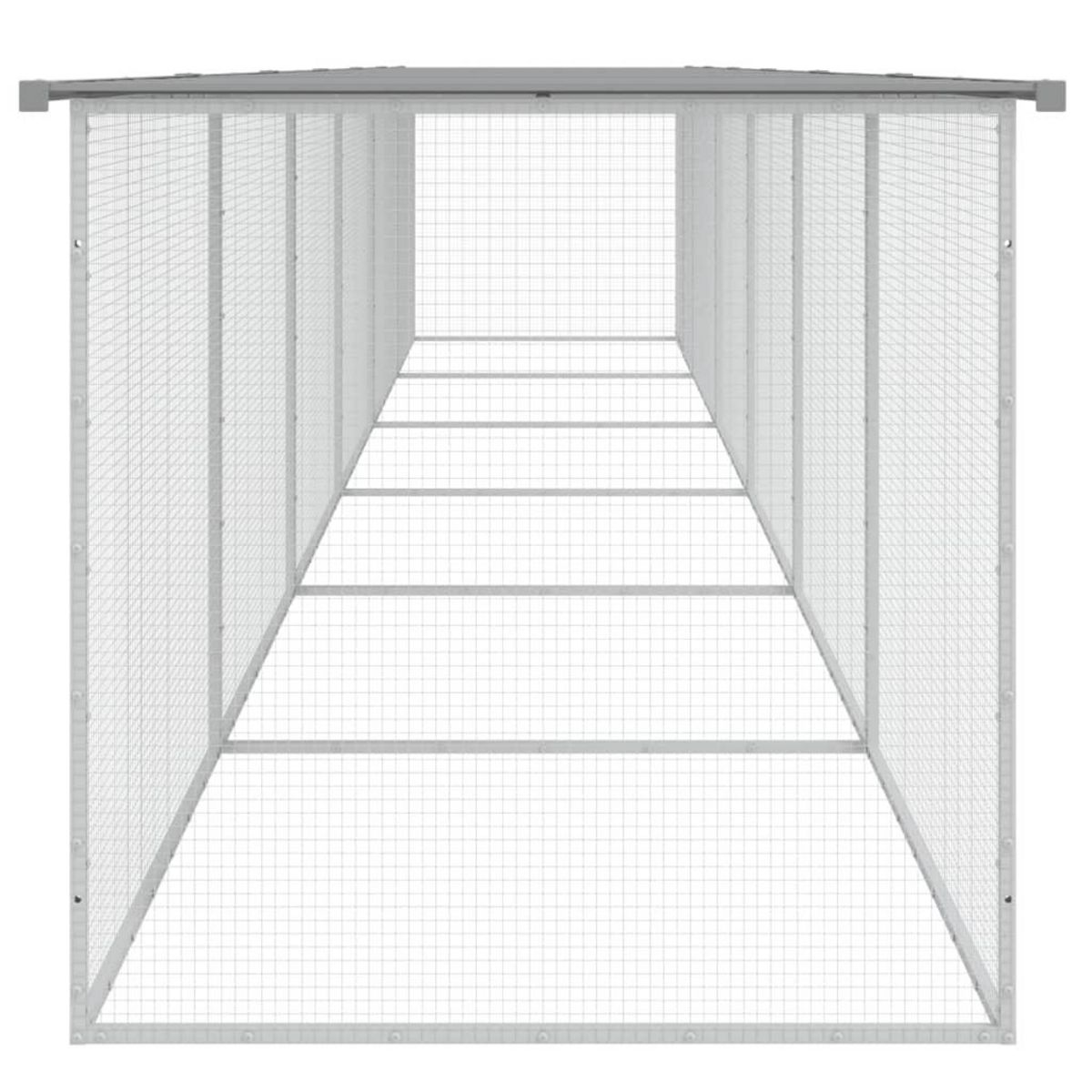 VIDAXL Poulailler avec toit gris clair 603x98x90 cm acier galvanise