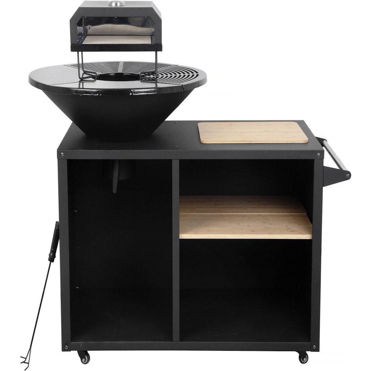 Habitat et Jardin Barbecue plancha brasero avec four à pizza  Maréchal  - Ø 81 cm  - Noir