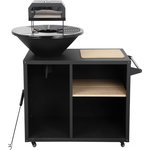 Habitat et Jardin Barbecue plancha brasero avec four à pizza  Maréchal  - Ø 81 cm  - Noir