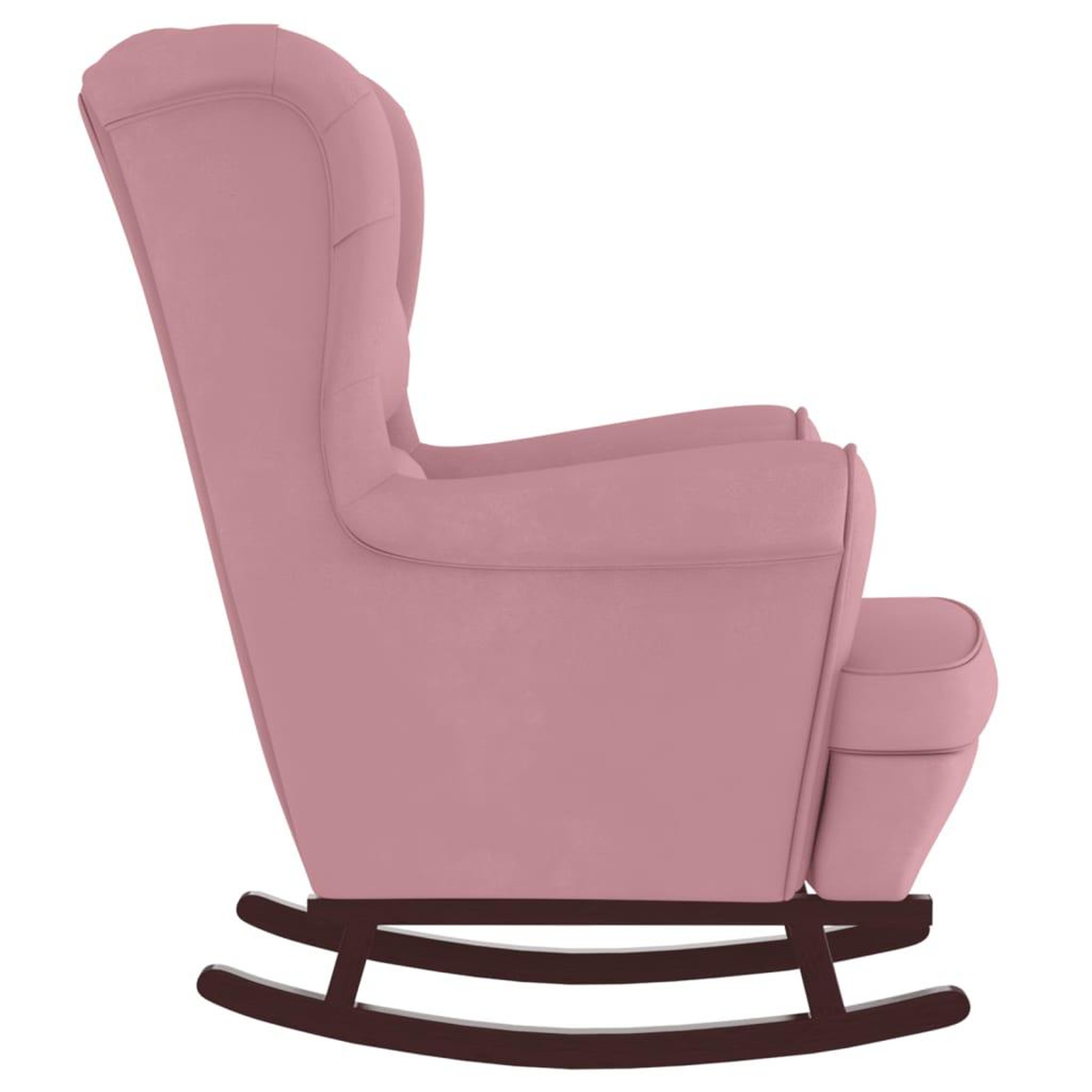Voir la diapositive 4 : VIDAXL Fauteuil a bascule et pieds en bois massif d'hevea Rose Velours
