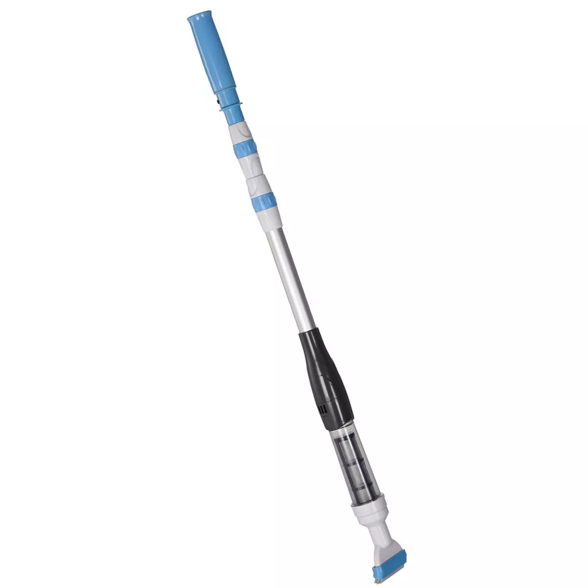 OUTSUNNY Aspirateur balai électrique sans fil piscine spa - manche télescopique 106-162 cm - brosse, sac filtrant - ABS alu. - blanc bleu